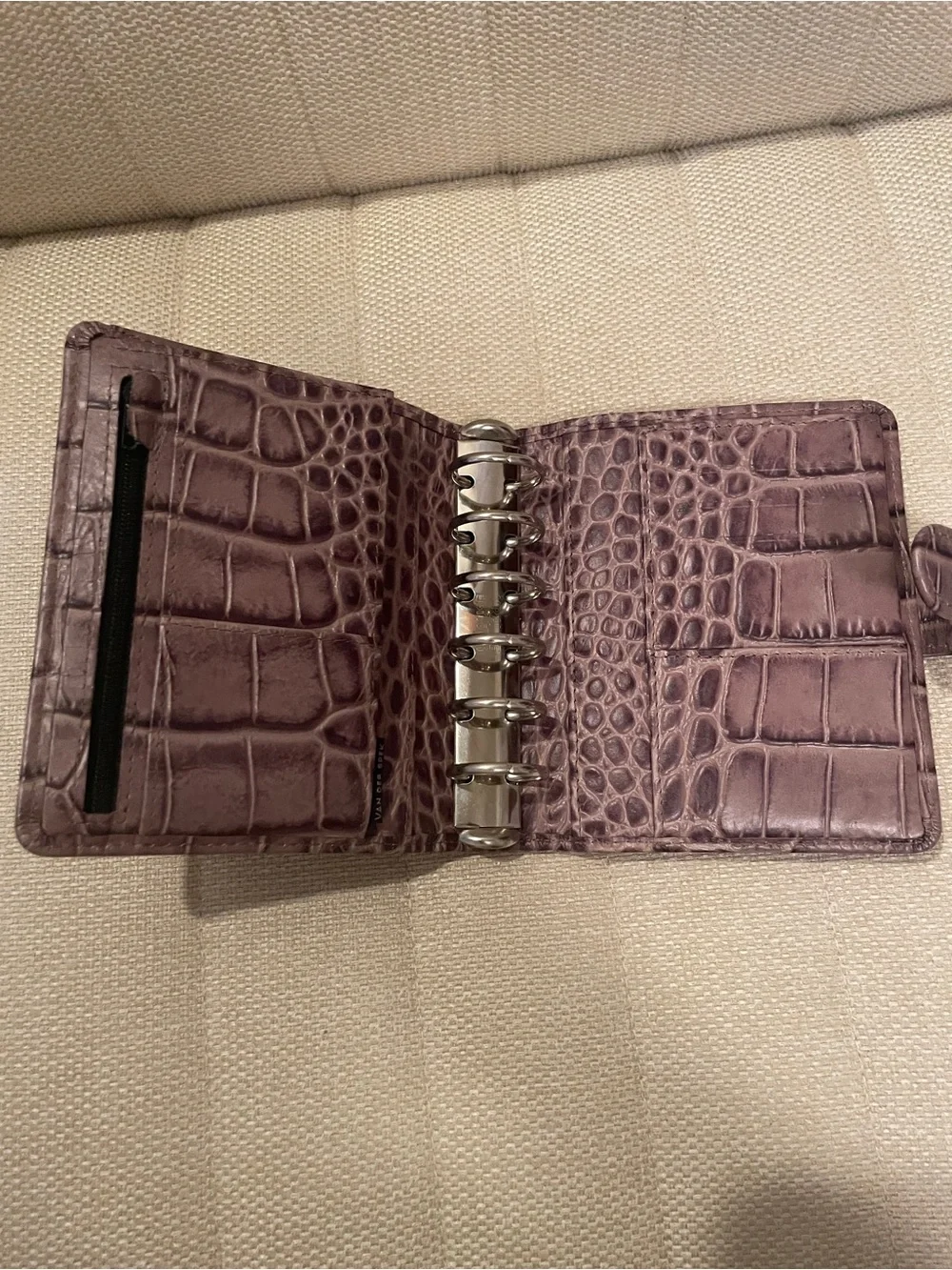 Van Der Spek Croco Leather Junior (Pocket) Planner
